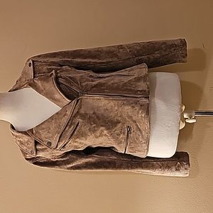 Blank NYC Faux Suede Bomber Moto Jacket size Large